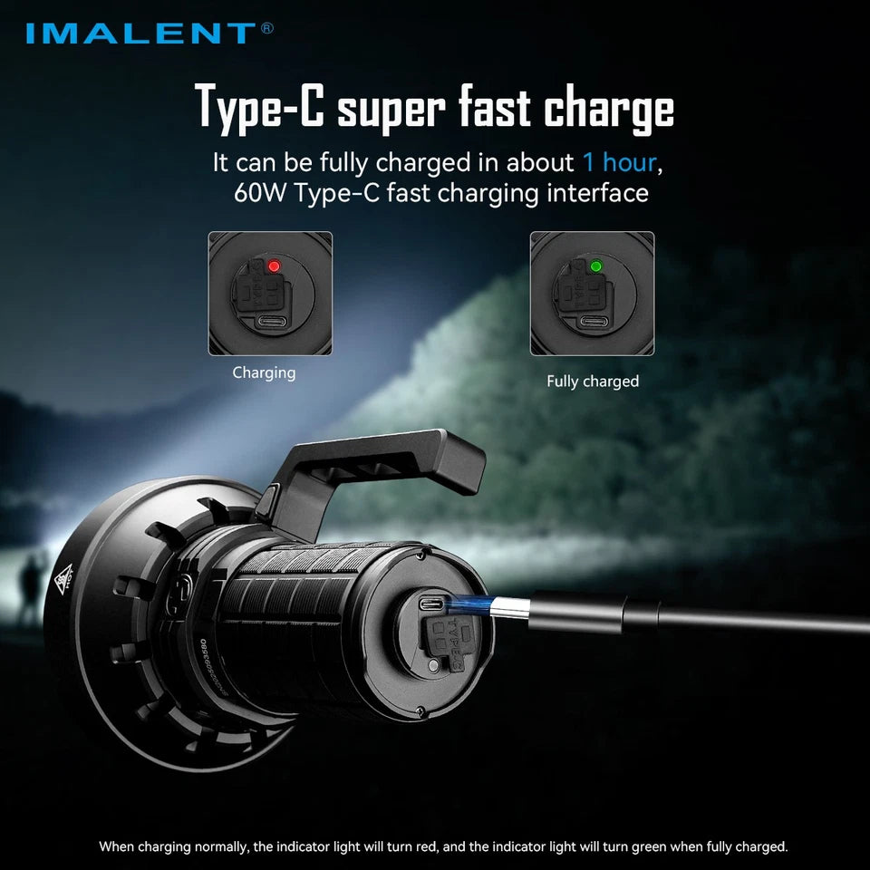 Imalent SR16 Rechargeable Spotlight 55000 Lumen Super Bright Handheld Flashlight