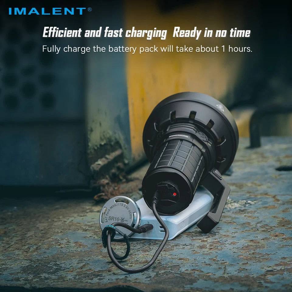 Imalent SR16 Rechargeable Spotlight 55000 Lumen Super Bright Handheld Flashlight