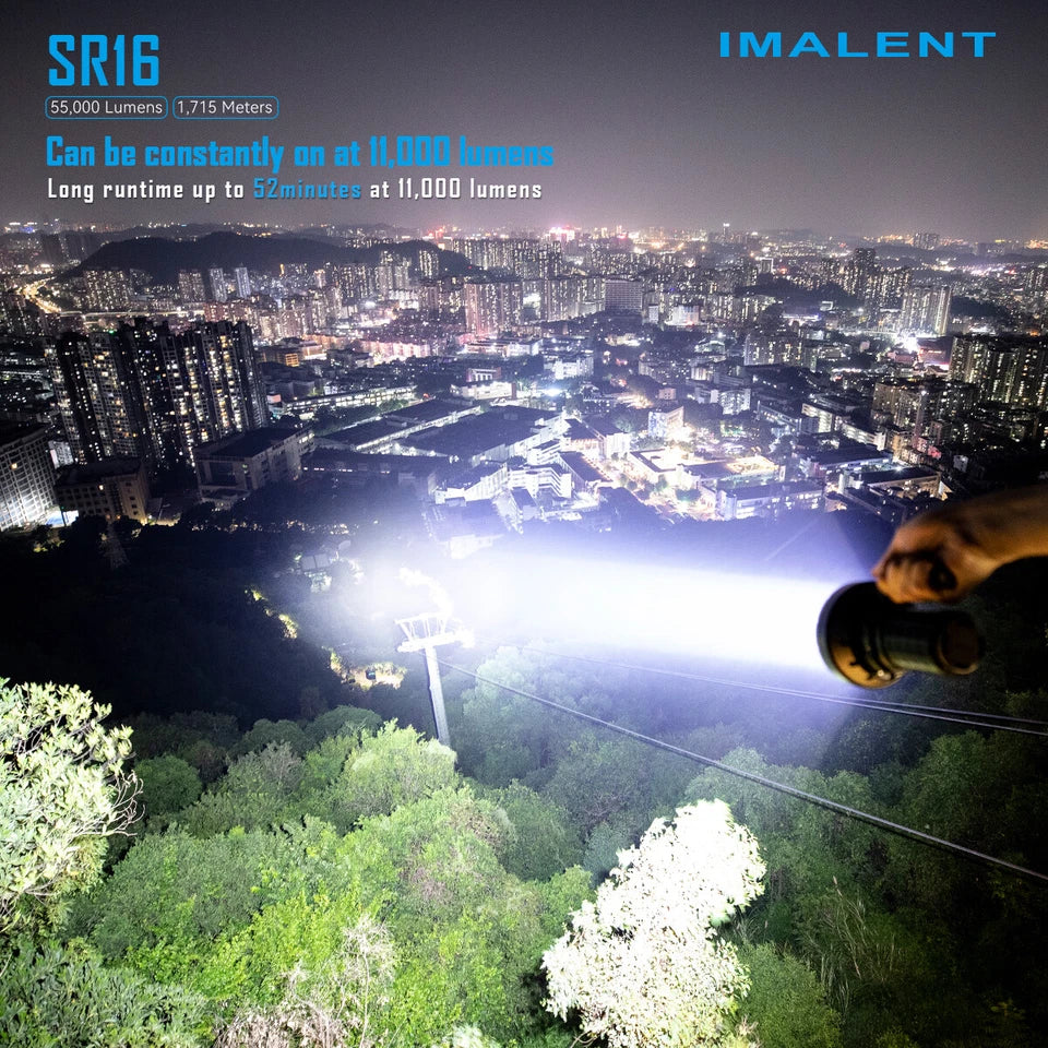 Imalent SR16 Rechargeable Spotlight 55000 Lumen Super Bright Handheld Flashlight
